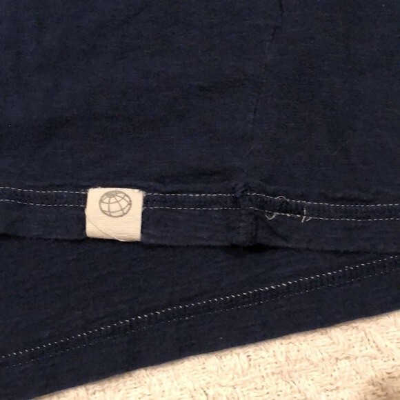 Free Planet Basic V-Neck Navy Blue Short Sleeve Tee Size Large - Picture 5 of 7